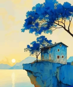 Old Blue House Diamond Painting