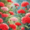 Red Blooming Carnation Diamond Painting