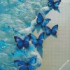 Seaside Blue And Black Butterflies Diamond Painting