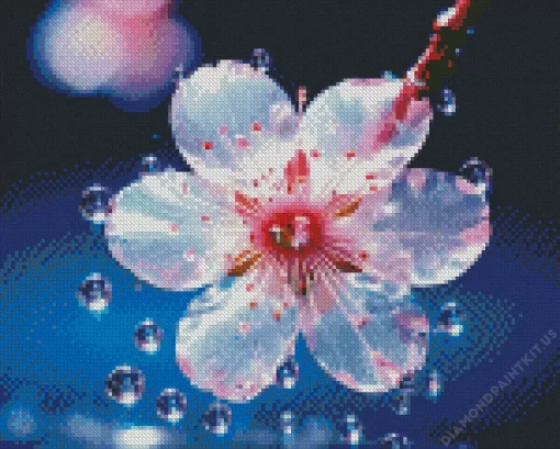 White Blossom Flower Diamond Painting