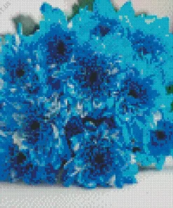 White Blue Chrysanthemum Diamond Painting