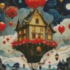 Aesthetic Flying House Art Diamond Painting