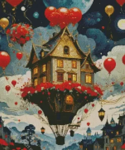 Aesthetic Flying House Art Diamond Painting