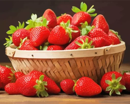 Basket Of Strawberries Diamond Painting