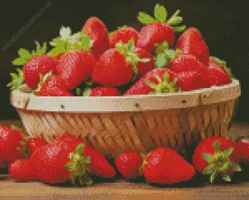 Basket Of Strawberries Diamond Painting