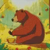 Bear Eating Honey Diamond Painting