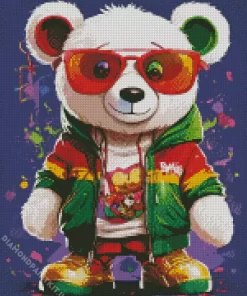 Bear Wearing Glasses Diamond Painting