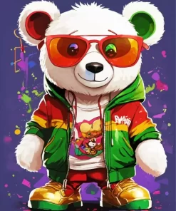 Bear Wearing Glasses Diamond Painting