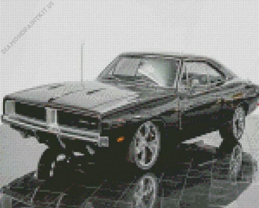 Black 1969 Charger Diamond Painting