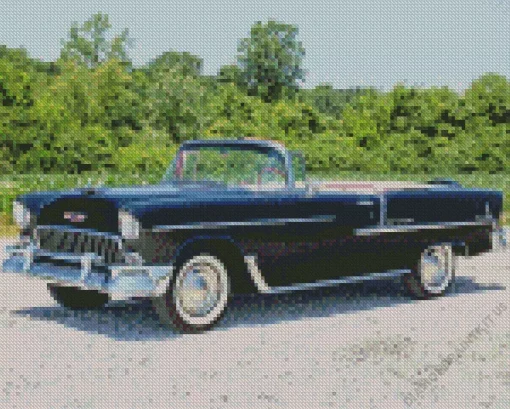 Black 55 Chevy Bel Air Diamond Painting