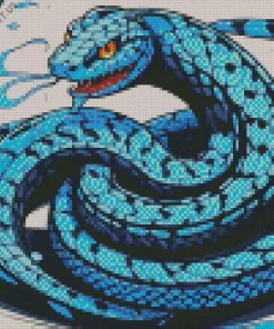 Black And Blue Snake Diamond Painting