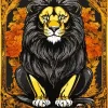 Black And Gold Lion Diamond Painting