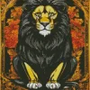 Black And Gold Lion Diamond Painting