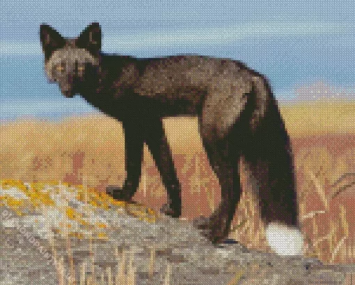 Black Fox Diamond Painting