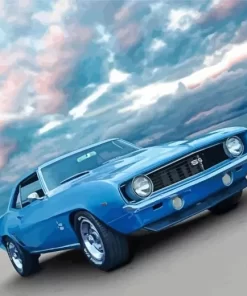 Blue 1969 Camaro Car Diamond Painting