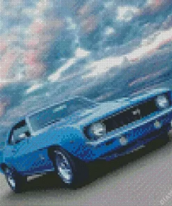 Blue 1969 Camaro Car Diamond Painting