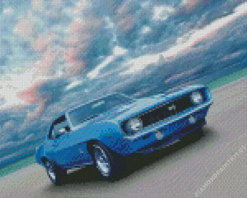 Blue 1969 Camaro Car Diamond Painting