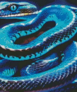 Blue And Black Snake Diamond Painting