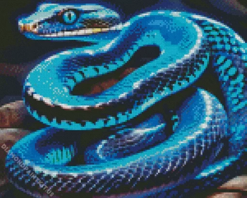 Blue And Black Snake Diamond Painting