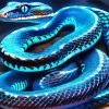 Blue And Black Snake Diamond Painting