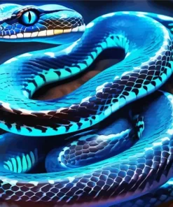 Blue And Black Snake Diamond Painting