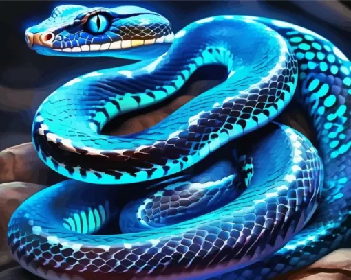 Blue And Black Snake Diamond Painting