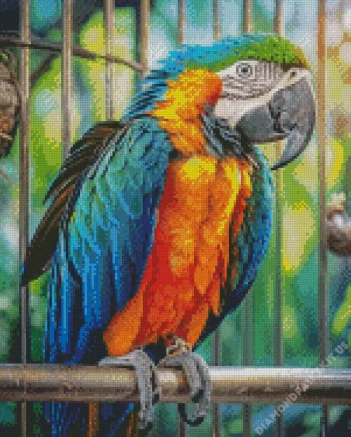 Blue And Gold Macaw Bird Diamond Painting