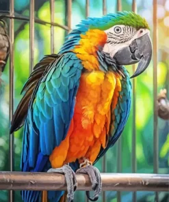 Blue And Gold Macaw Bird Diamond Painting