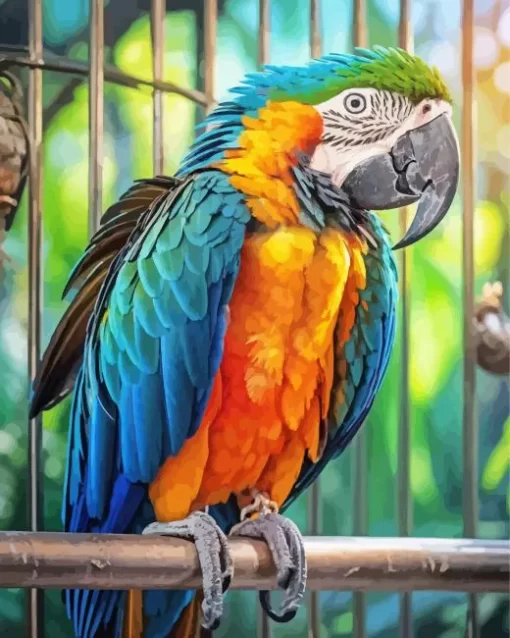 Blue And Gold Macaw Bird Diamond Painting