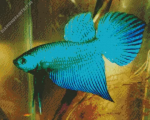 Blue And Green Betta Fish Diamond Painting