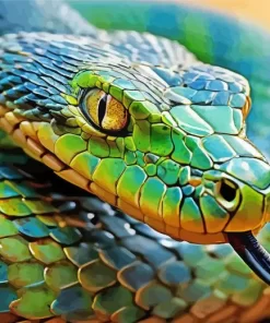 Blue And Green Pit Vipers Snake Diamond Painting