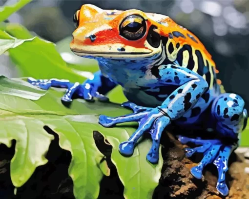 Blue And Orange Frog Diamond Painting