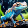 Blue And Orange Frog Animal Diamond Painting