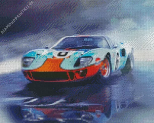 Blue And Orange GT40 Diamond Painting