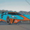 Blue And Orange GT40 Car Diamond Painting