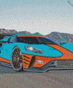 Blue And Orange GT40 Car Diamond Painting