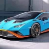 Blue And Orange Lamborghini Diamond Painting