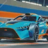 Blue And Orange Race Car Diamond Painting