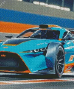 Blue And Orange Race Car Diamond Painting