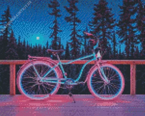 Blue And Pink Bike Diamond Painting