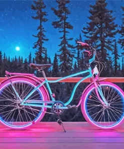 Blue And Pink Bike Diamond Painting