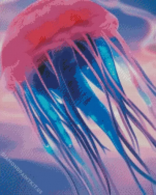 Blue And Pink Jellyfish Diamond Painting