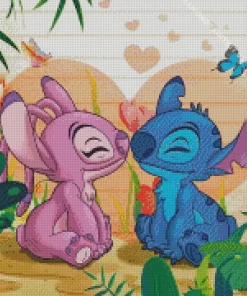 Blue And Pink Stitch Diamond Painting