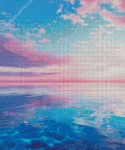 Blue And Pink Sunset Diamond Painting