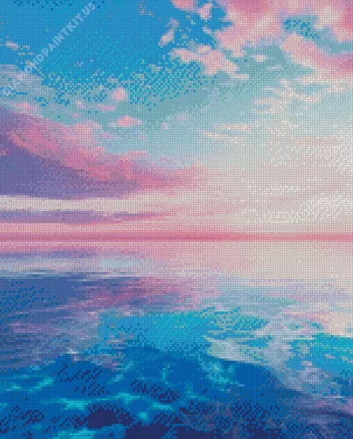 Blue And Pink Sunset Diamond Painting