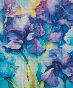 Blue And Purple Irises Diamond Painting