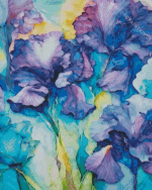 Blue And Purple Irises Diamond Painting