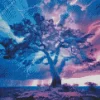 Blue And Purple Lightning Tree Diamond Painting