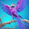 Blue And Purple Parrot Diamond Painting