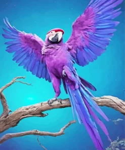 Blue And Purple Parrot Diamond Painting